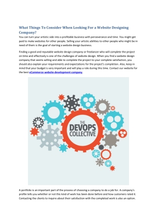 What Things To Consider When Looking For a Website Designing Company