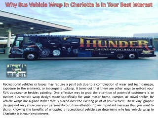 Why Bus Vehicle Wrap In Charlotte Is In Your Best Interest