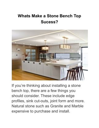 Whats Make a Stone Bench Top Sucess