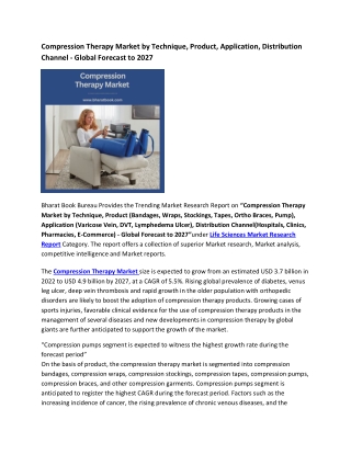 Global Compression Therapy Market Research Report 2022-2027
