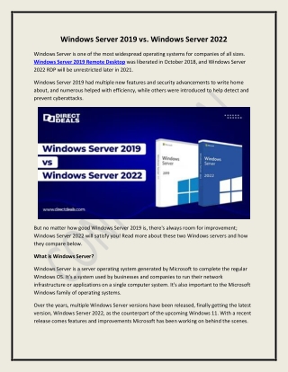 Windows Server 2019 vs. Windows Server 2022