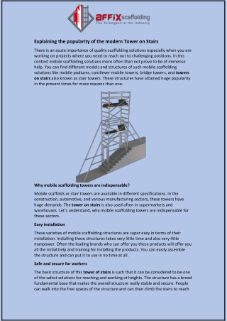 Explaining the popularity of the modern Tower on Stairs