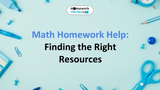 Math Homework Help: Finding the Right Resources (2)