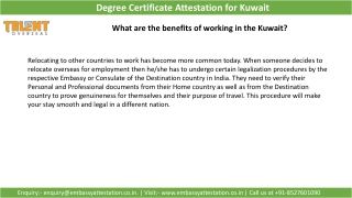 Get Solution for Degree certificate attestation for Kuwait