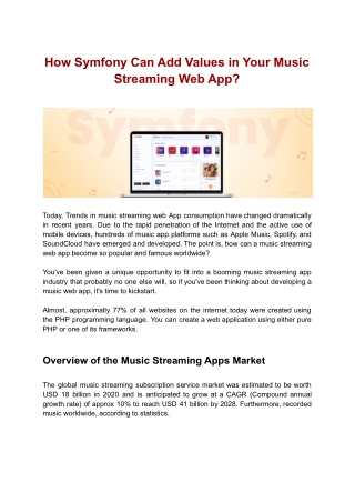 How Symfony Can Add Values in Your Music Streaming Web App