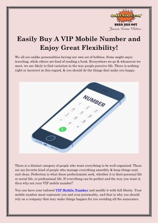 VIP Mobile Number