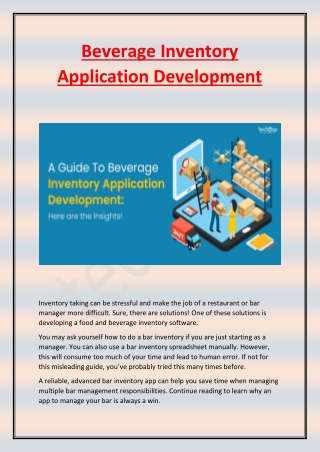 Beverage Inventory Application Development