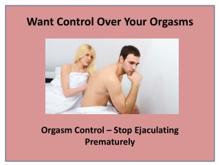 Herbal Supplement to Cure Premature Ejaculation