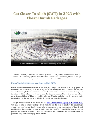 Get Closer To Allah (SWT) In 2023 with Cheap Umrah Packages