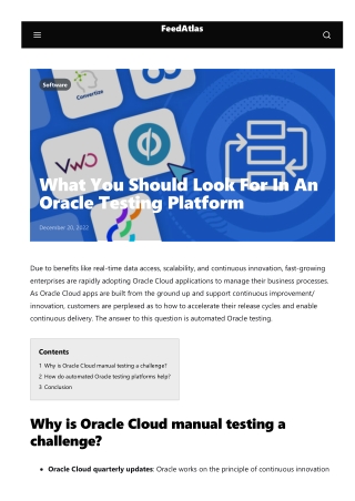 What You Should Look For In An Oracle Testing Platform