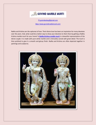 Radha Krishna Marble Murti