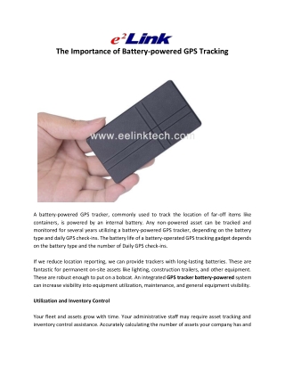 The Importance of Battery-powered GPS Tracking