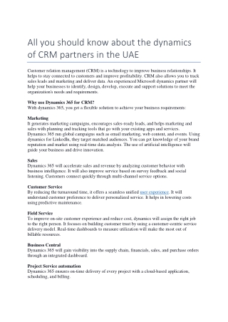 dynamics crm partner in uae, azure partner