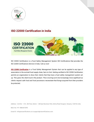 ISO 22000 Certification