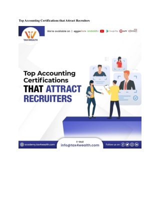Top Accounting Certifications that Attract Recruiters | Academy Tax4wealth