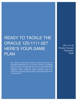 Ready to Tackle the Oracle 1Z0-1111-22? Here's Your Game Plan