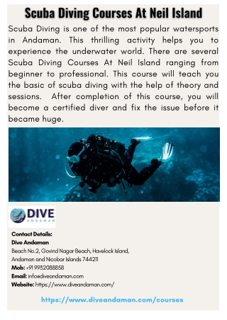 Scuba Diving Courses At Neil Island