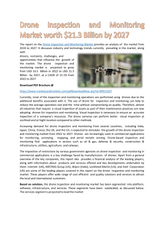 Drone Inspection and Monitoring Market worth $21.3 Billion by 2027