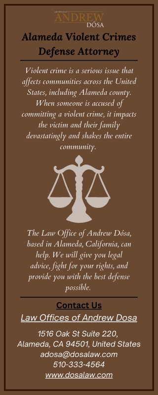 Alameda Violent Crimes Defense Attorney