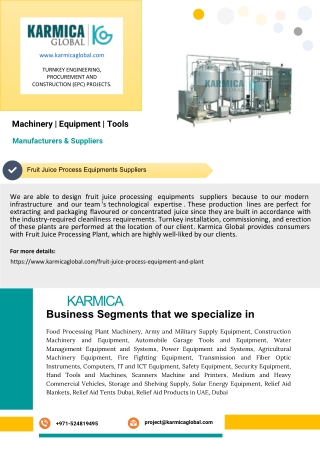 Best Fruit Juice Process Equipments Suppliers