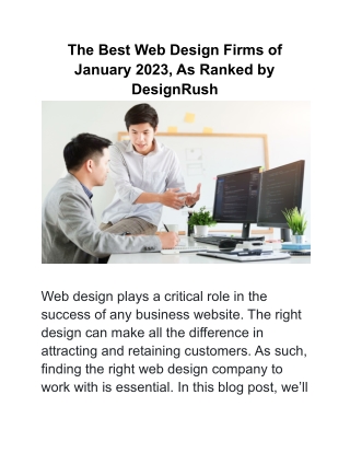 The Best Web Design Firms of January 2023, As Ranked by DesignRush