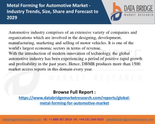 Metal Forming for Automotive Market