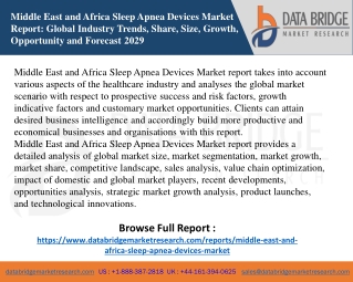 Middle East and Africa Sleep Apnea Devices Market