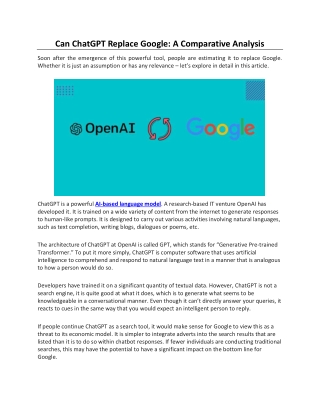 Can ChatGPT Replace Google: A Comparative Analysis