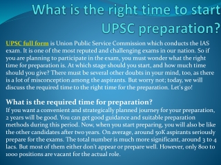 What is the right time to start UPSC preparation