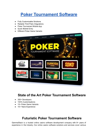 Poker Tournament Software