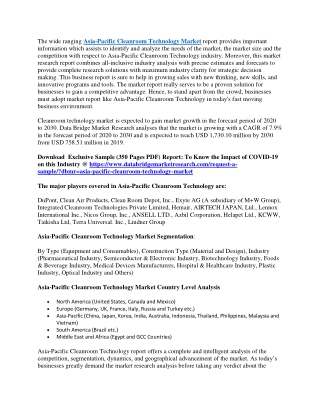 Asia-Pacific Cleanroom Technology Market