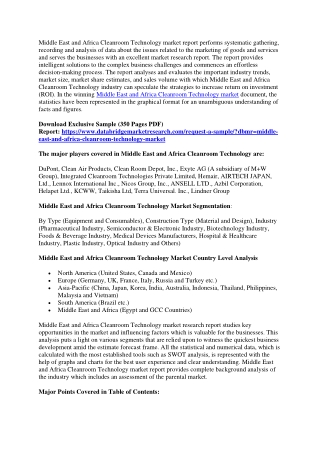 Middle East and Africa Cleanroom Technology Market