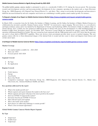 Mobile Gamma Cameras Market