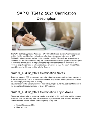 SAP C_TS412_2021 Certification Description