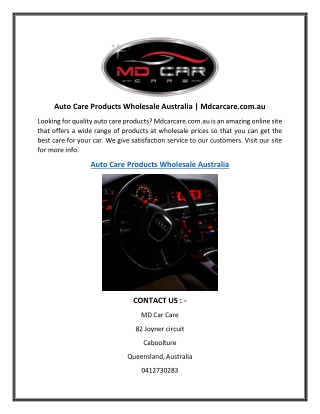 Auto Care Products Wholesale Australia  Mdcarcare.com.au (2)