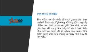 chơi tài xỉu tại vg99  Vg99.org