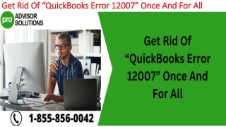 Best methods to deal with QuickBooks Error 12007
