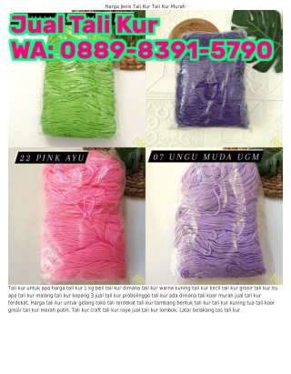 088ᑫ•8ᣮᑫl•57ᑫ0 (WA) Kerajinan Tali Kur Untuk Pemula Tali Kur Malang