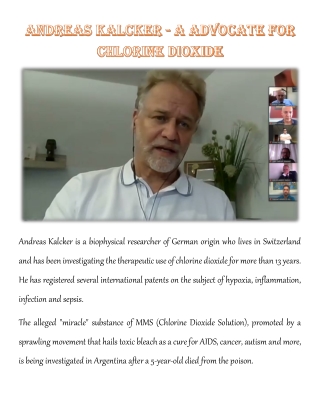 Andreas Kalcker - A Advocate for Chlorine Dioxide