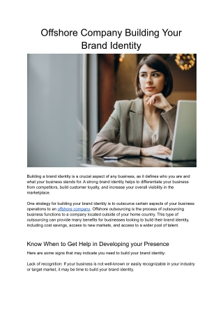 Offshore Company Building Your Brand Identity