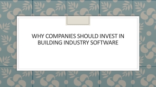 Why Companies Should Invest in Building Industry Software