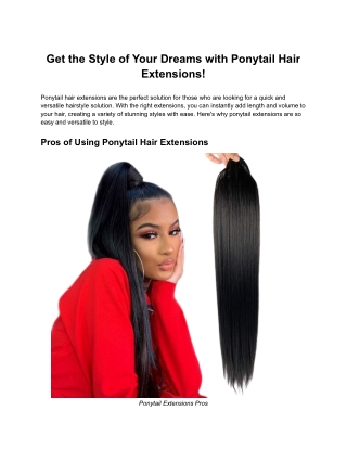 Get the Style of Your Dreams with Ponytail Hair Extensions!