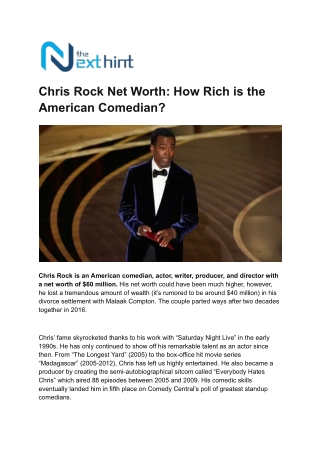 Chris Rock Net Worth: How Rich is the American Comedian?