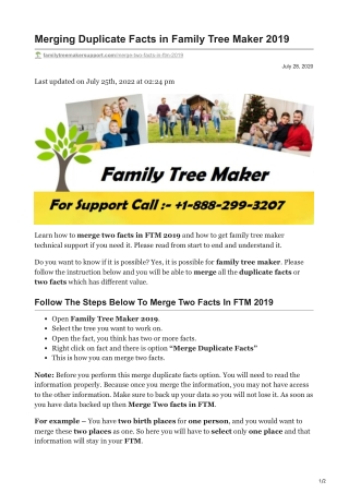 Merging Duplicate Facts in Family Tree Maker 2019