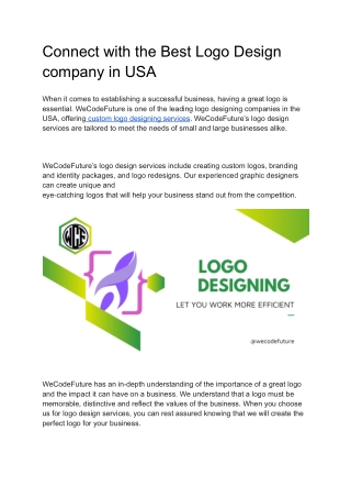 Connect with the Best Logo Design company in USA