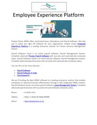 Employee Experience Platform