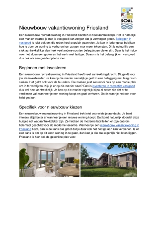 Nieuwbouw vakantiewoning Friesland