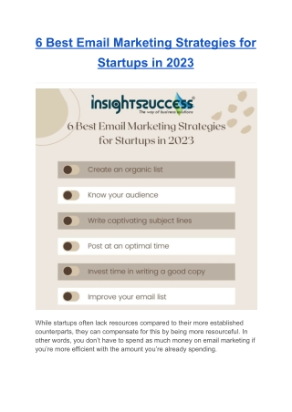 6 Best Email Marketing Strategies for Startups in 2023