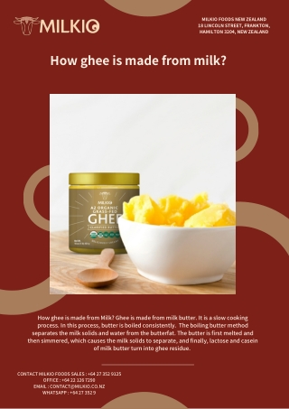 How ghee is made from milk