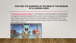 Explore the Wonders of the Mind at the Museum of Illusions Dubai